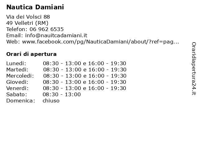 Nautica damiani discount velletri